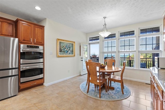 304 Horizon Dr, Monroeville, PA 15146 - dining area featuring a textured ceiling and recessed lighting