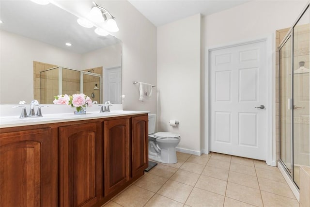 304 Horizon Dr, Monroeville, PA 15146 - full bath with a shower stall, tile patterned flooring, and double vanity