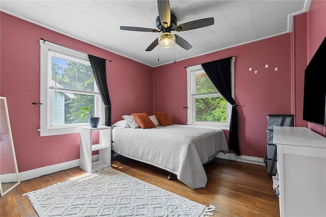 107 Imogene Rd, Greenfield, PA 15217 - bedroom with multiple windows, wood finished floors, and ceiling fan