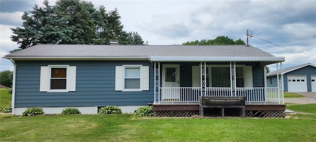 881 Bonniebrook Rd, City Of But Nw, PA 16002 - view of front of property with a porch, a front yard, and a garage