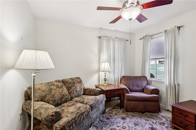 166 Steeplechase Cir, West Deer, PA 15044 - carpeted living area with a ceiling fan
