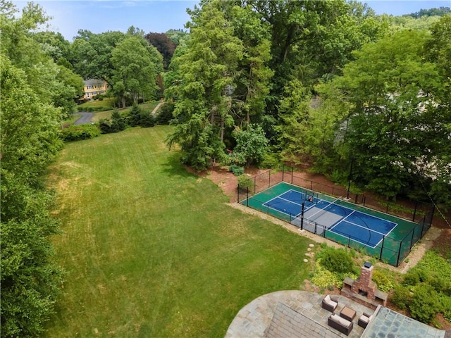 143 N Dr, Fox Chapel, PA 15238 - view of yard with a tennis court and a wooded view