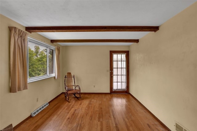 1449 Parkview Dr, Mccandless, PA 15101 - unfurnished room featuring beamed ceiling and light wood finished floors