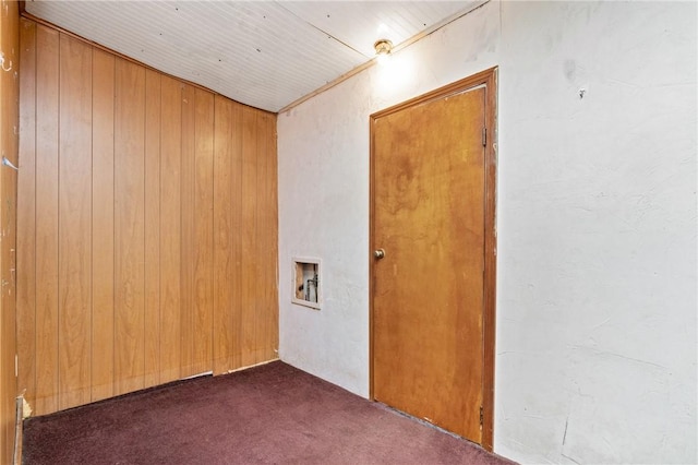 302 38th St, Lawrenceville, PA 15201 - empty room with dark colored carpet and wood walls
