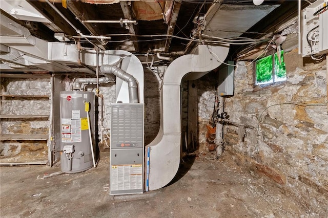 302 38th St, Lawrenceville, PA 15201 - utility room featuring gas water heater and heating unit