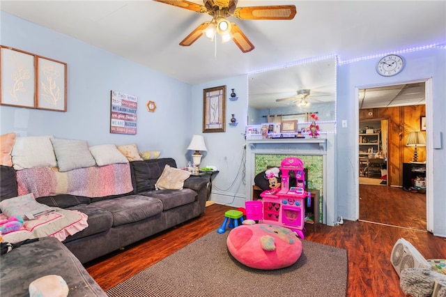1807 Packer, Mckeesport, PA 15132 - living room with a ceiling fan and wood finished floors