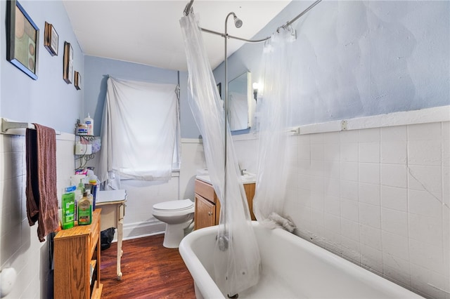 1807 Packer, Mckeesport, PA 15132 - full bathroom with wood finished floors, tile walls, and wainscoting