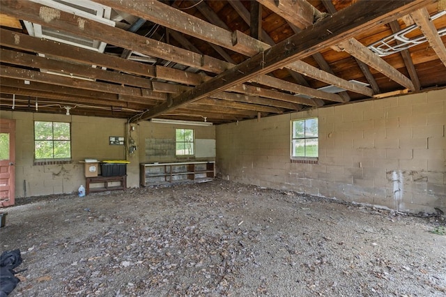 1345 N Tower Rd, Perry Twp, PA 16123 - misc room featuring healthy amount of natural light and concrete block wall