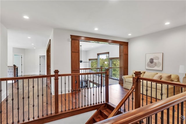 106 Orchard Dr, Pine Twp, PA 15044 - hallway featuring an upstairs landing and recessed lighting