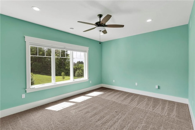 106 Orchard Dr, Pine Twp, PA 15044 - carpeted empty room featuring ceiling fan and recessed lighting