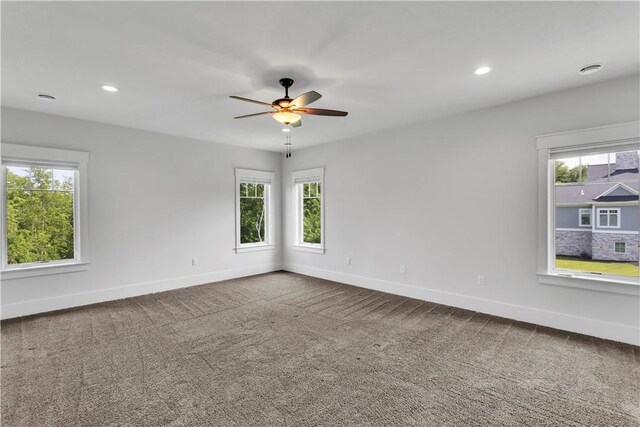 106 Orchard Dr, Pine Twp, PA 15044 - carpeted empty room featuring healthy amount of natural light, a ceiling fan, and recessed lighting