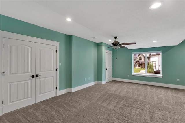 106 Orchard Dr, Pine Twp, PA 15044 - unfurnished bedroom with carpet floors, recessed lighting, ceiling fan, and a closet