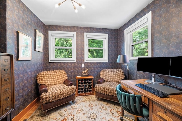 5671 Beacon St, Squirrel Hill, PA 15217 - home office featuring wallpapered walls