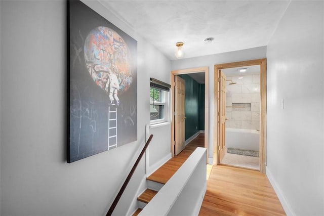 5671 Beacon St, Squirrel Hill, PA 15217 - hall featuring baseboards and light wood-type flooring