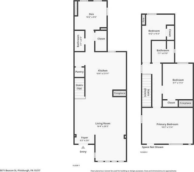 5671 Beacon St, Squirrel Hill, PA 15217 - view of floor plan / room layout