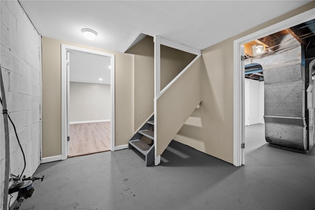 260 Stotler Rd, Penn Hills, PA 15235 - below grade area featuring stairs and concrete block wall