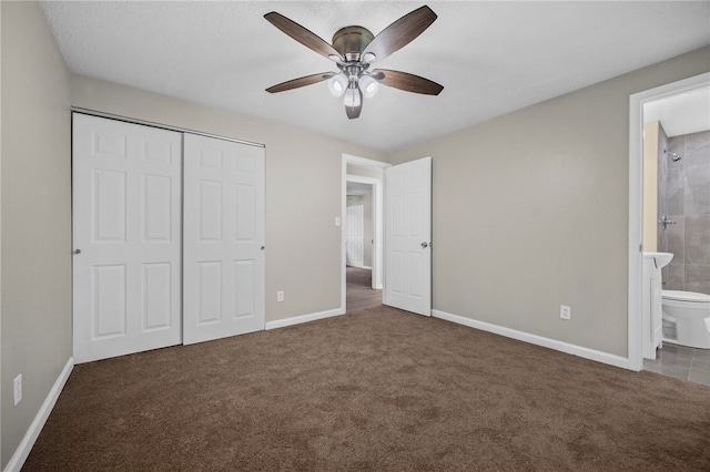 260 Stotler Rd, Penn Hills, PA 15235 - unfurnished bedroom featuring carpet, a closet, ensuite bathroom, and a ceiling fan