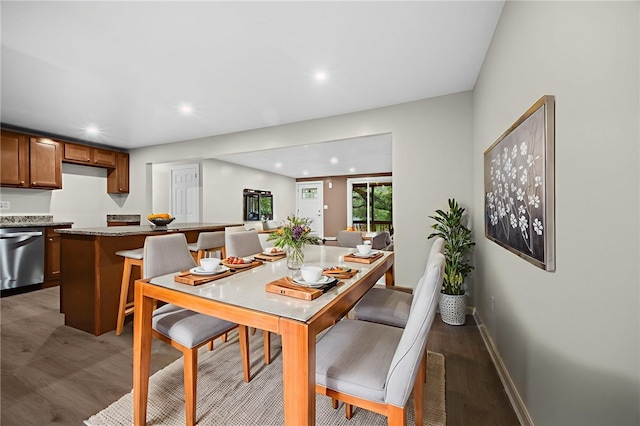 260 Stotler Rd, Penn Hills, PA 15235 - dining space featuring recessed lighting and dark wood finished floors