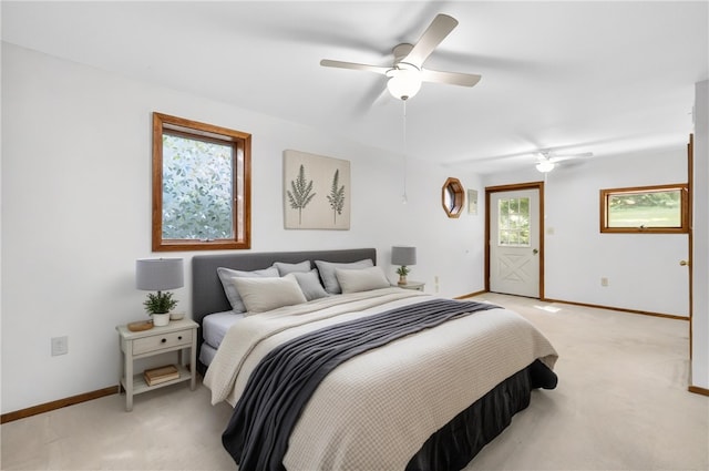 3650 Gibsonia Rd, Richland, PA 15044 - bedroom featuring light carpet and ceiling fan