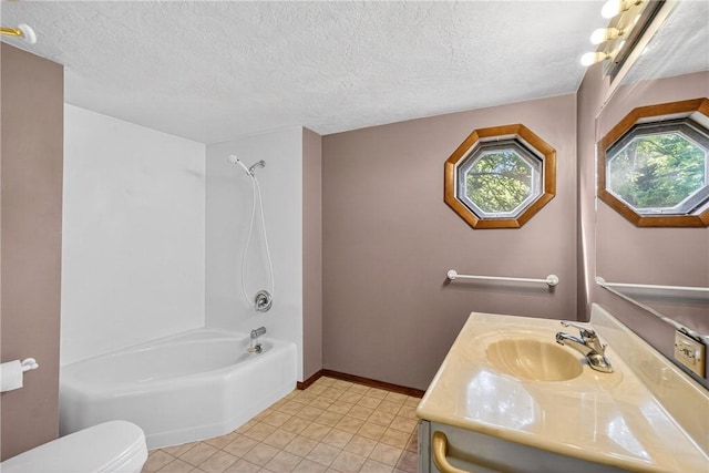 3650 Gibsonia Rd, Richland, PA 15044 - full bath with a textured ceiling, vanity, tile patterned floors, and bathing tub / shower combination