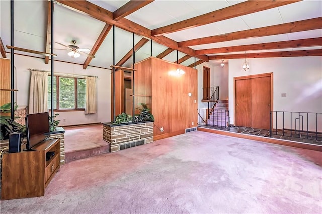 469 Koonce Rd, Hermitage, PA 16148 - unfurnished living room featuring ceiling fan and carpet flooring