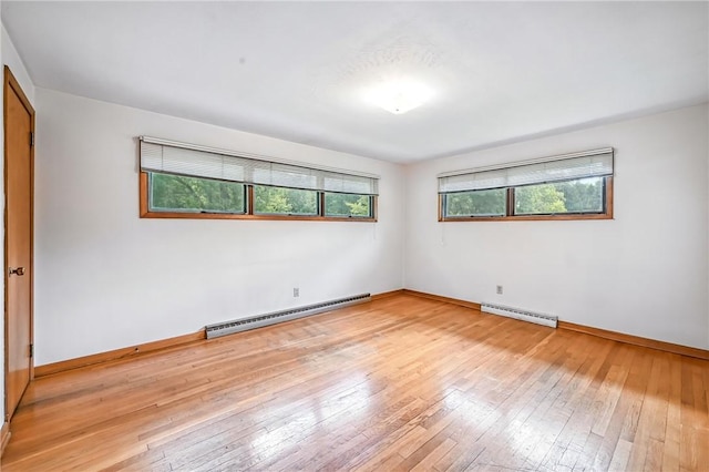 469 Koonce Rd, Hermitage, PA 16148 - empty room with baseboard heating and light wood-type flooring