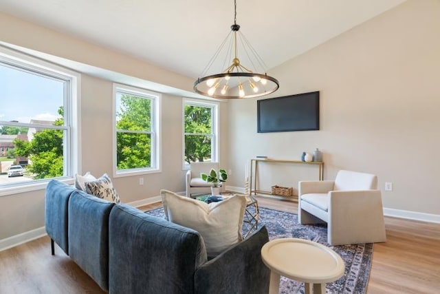 3415 Cedar Glen Dr, West Deer, PA 15101 - living area with a chandelier and wood finished floors