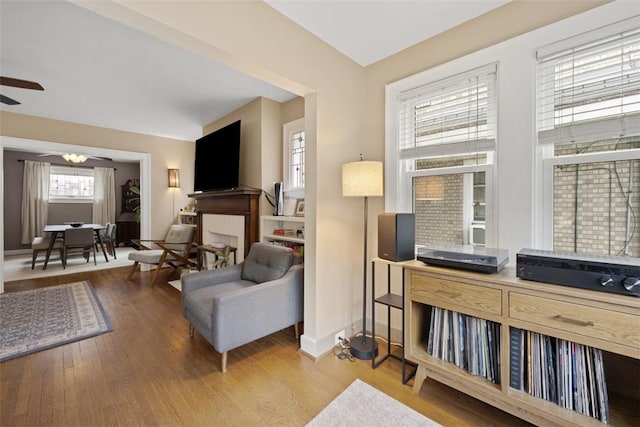 210 Ridge Ave, Ben Avon, PA 15202 - living room with light wood-style flooring and ceiling fan