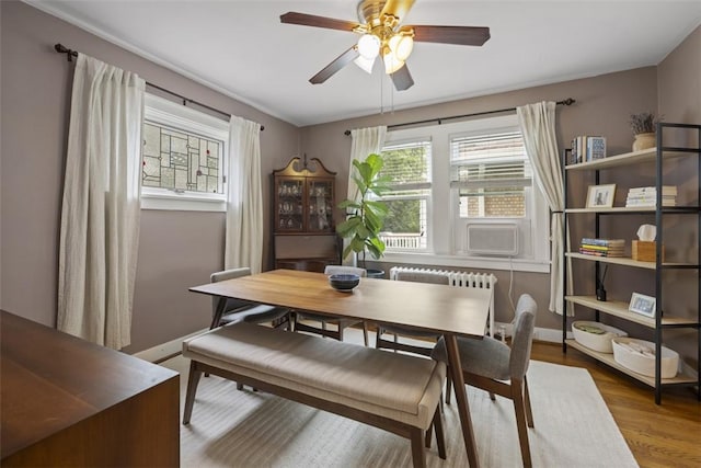 210 Ridge Ave, Ben Avon, PA 15202 - dining room featuring healthy amount of natural light, wood finished floors, and a ceiling fan