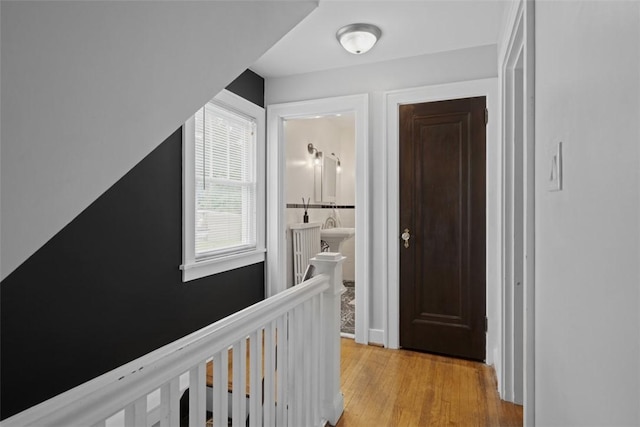 210 Ridge Ave, Ben Avon, PA 15202 - corridor featuring an upstairs landing and light wood-style flooring