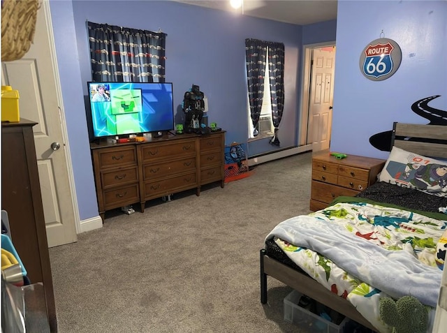 811 Cleveland Ave, Brackenridge, PA 15014 - carpeted bedroom featuring a baseboard heating unit