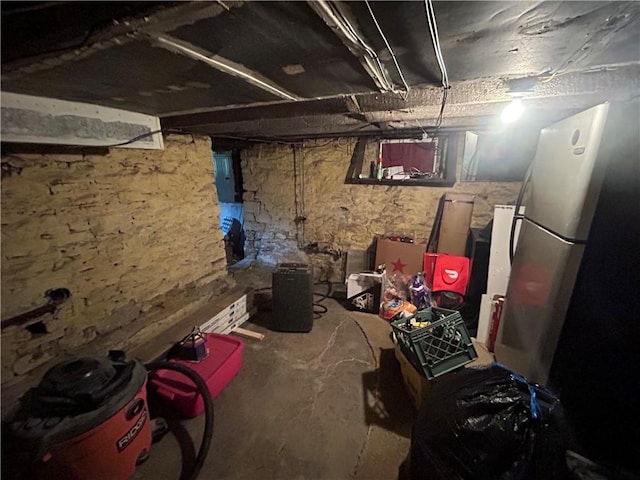 25 E Craig St, Uniontown, PA 15401 - unfinished basement with freestanding refrigerator