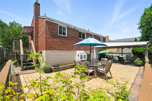 639 Blossom Dr, Baldwin Boro, PA 15236 - view of patio / terrace with outdoor dining space and stairs