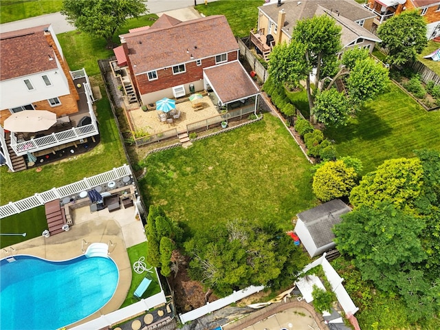 639 Blossom Dr, Baldwin Boro, PA 15236 - aerial perspective of suburban area with a pool area