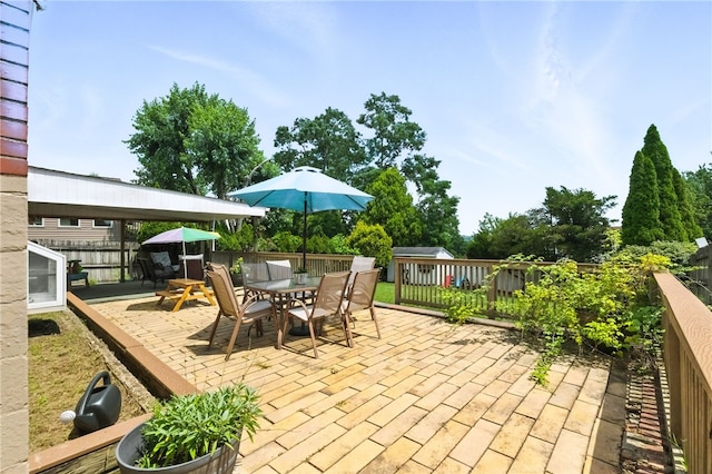 639 Blossom Dr, Baldwin Boro, PA 15236 - fenced backyard featuring a patio and outdoor dining area