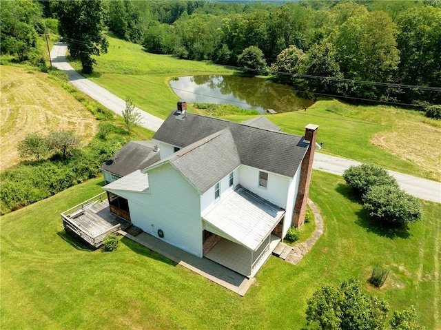 328 Thatcher Rd, Fairfield Twp, PA 15944 - view from above of property featuring a nearby body of water and a heavily wooded area