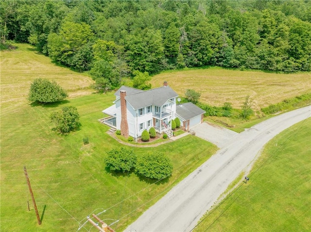 328 Thatcher Rd, Fairfield Twp, PA 15944 - view from above of property with a heavily wooded area