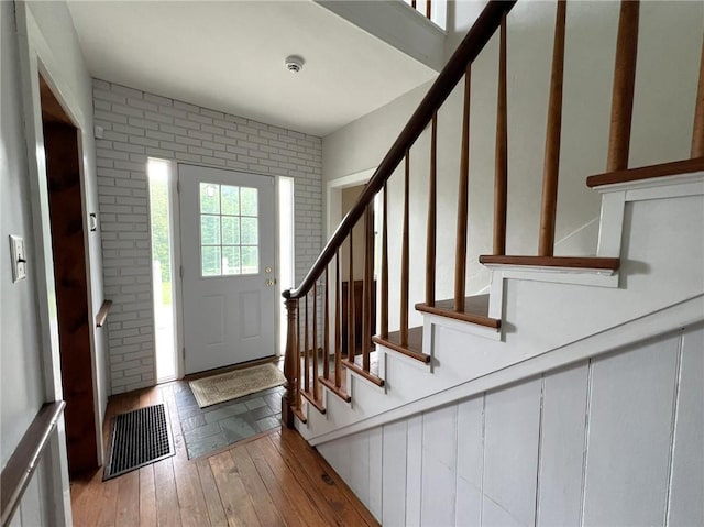 328 Thatcher Rd, Fairfield Twp, PA 15944 - entrance foyer featuring stairway and light wood-style flooring