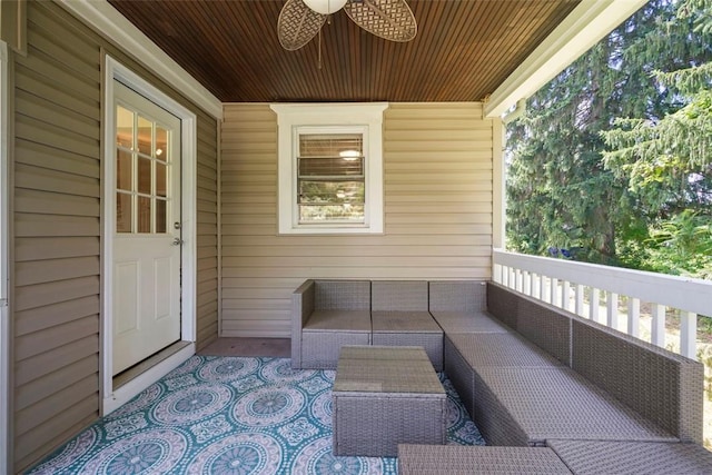 102 Clarks Ln, Adams Twp, PA 16046 - balcony with a ceiling fan and an outdoor living space