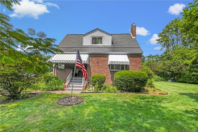 8 Harmar Dr, Cheswick, PA 15024 - bungalow with brick siding, a chimney, and a front yard