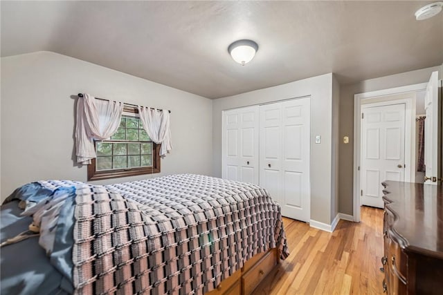 192 Glenfield Dr, Penn Hills, PA 15235 - bedroom featuring light wood-style floors, a closet, and lofted ceiling