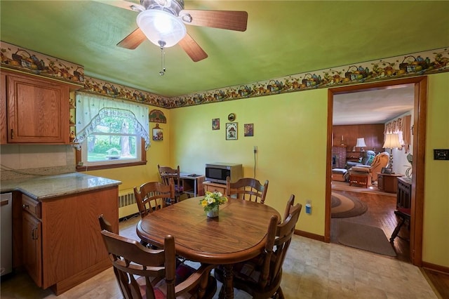 2583 State Route 210, Cowanshanock Twp, PA 16249 - dining space with ceiling fan and baseboards