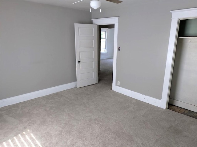413 N 3rd St, Jeannette, PA 15644 - unfurnished bedroom featuring carpet floors, a closet, and a ceiling fan