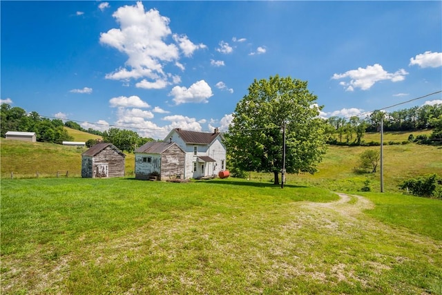 481 Dille Run Rd, Morris Twp, PA 15329 - view of grassy yard featuring a shed