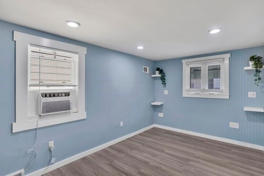 1850 Middle St, Sharpsburg, PA 15215 - empty room with wood finished floors and recessed lighting