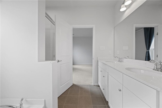 1208 Clear Springs Dr, Cecil, PA 15317 - bathroom with double vanity and tile patterned floors