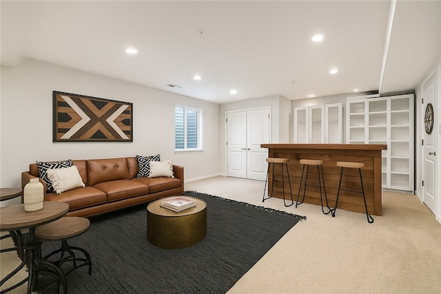 1208 Clear Springs Dr, Cecil, PA 15317 - living room featuring recessed lighting and light colored carpet