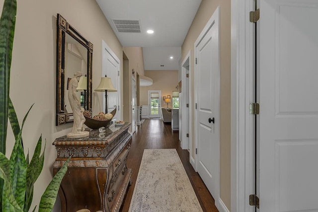 113 Dano Dr Unit 37, Ohioville, PA 15009 - hall featuring dark wood-style flooring and recessed lighting