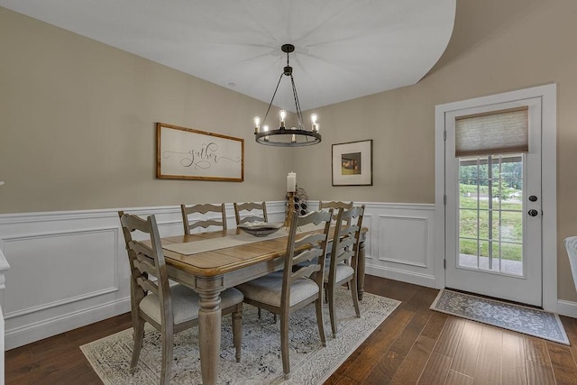 113 Dano Dr Unit 37, Ohioville, PA 15009 - dining room with a chandelier, wainscoting, hardwood / wood-style flooring, and a decorative wall