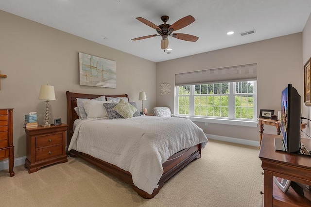 113 Dano Dr Unit 37, Ohioville, PA 15009 - bedroom featuring light carpet, a ceiling fan, and recessed lighting